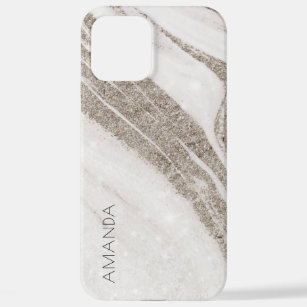 Elegant Abstract Pale Gold Marble Agate iPhone 12 Pro Max Case