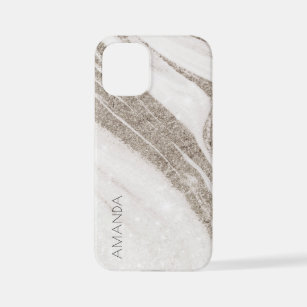 Elegant Abstract Pale Gold Marble Agate iPhone 12 Mini Case