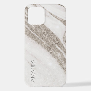 Elegant Abstract Pale Gold Marble Agate iPhone 12 Case
