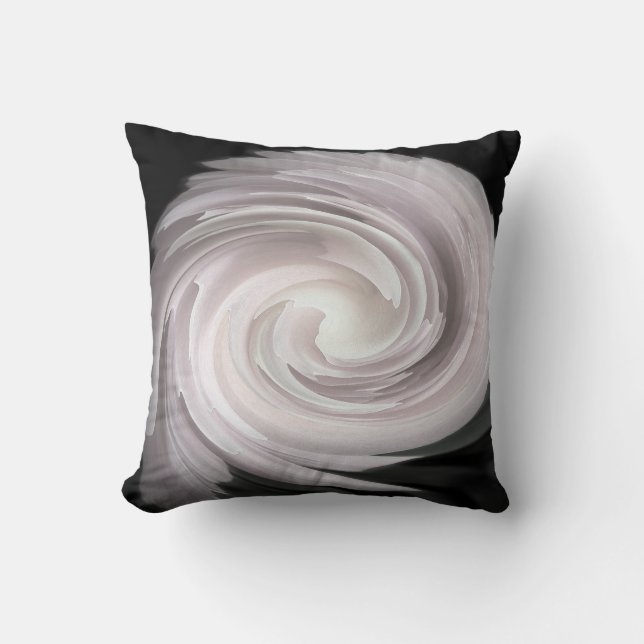 Elegant Abstract Pale Pink Swirl Square Cushion (Front)
