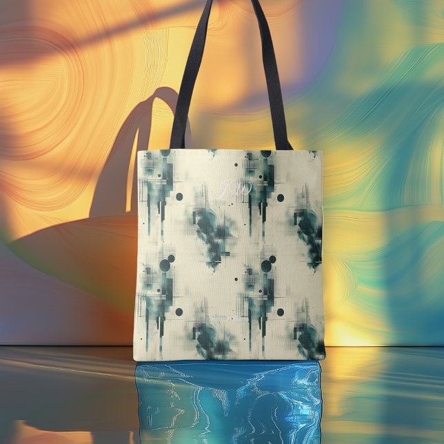 Elegant Abstract Personalised Tote Bag with Initia (Creator Uploaded)