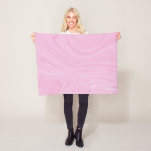 Elegant Abstract Pink Liquid Marble Artwork Fleece Blanket