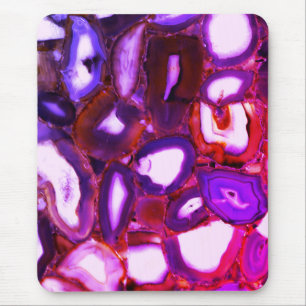 Elegant abstract pink purple geode pattern mouse mat