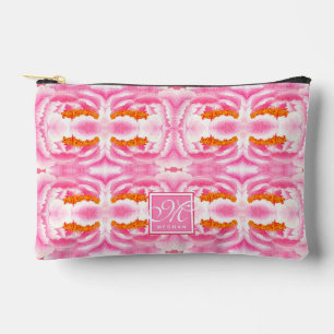 Elegant Abstract Pink 'Tie Dye' Pattern Accessory Pouch