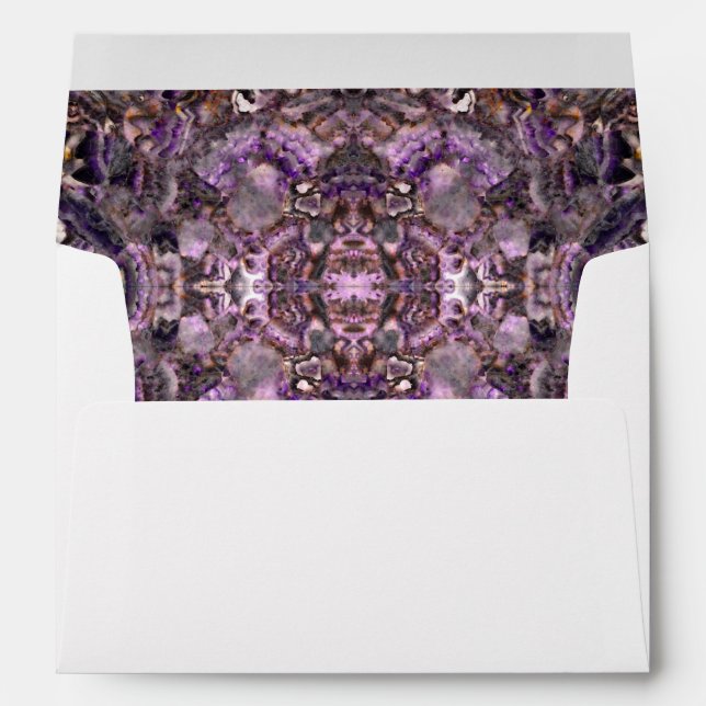 Elegant abstract purple lavender lilac marble envelope (Back (Bottom))