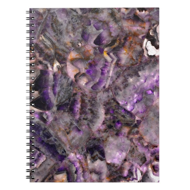 Elegant abstract purple lavender lilac marble notebook (Front)