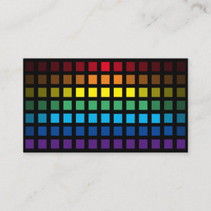 Elegant abstract rainbow squares colourful mosaic business card