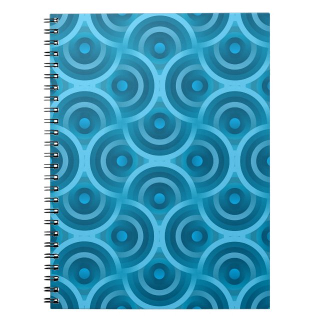 Elegant abstract ripple seamless Vintage blue back Notebook (Front)