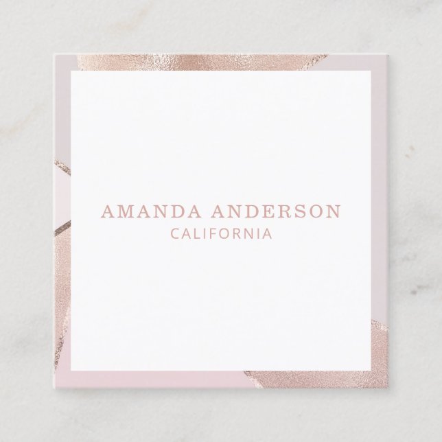 Elegant Abstract Rose Gold Foil | Business Card (Front)