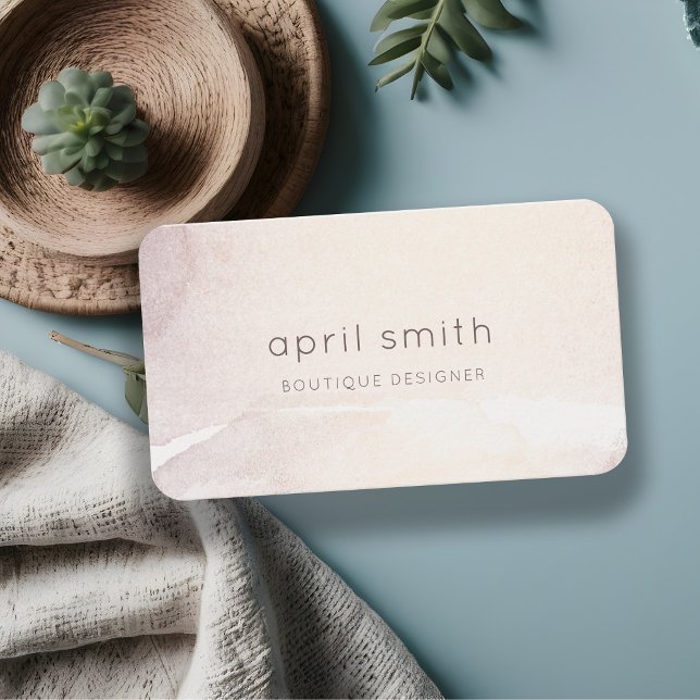 Elegant Abstract Rose Gold Purple Watercolor Business Card (Creator Uploaded)