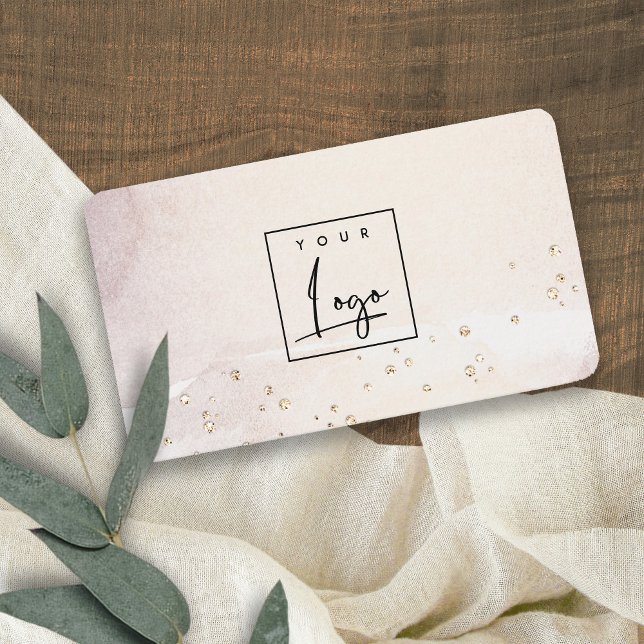 Elegant Abstract Rose Gold Purple Watercolor Logo Business Card (Creator Uploaded)