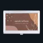Elegant Abstract Rust Brown Orange Leafy Foliage Business Card Holder<br><div class="desc">If you need any further customisation please feel free to message me on yellowfebstudio@gmail.com</div>