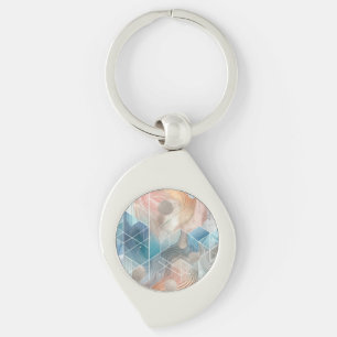 Elegant Abstract Silver Keychain