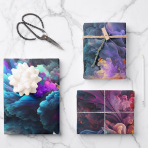 Elegant Abstract Smoke Art Gift Wrapping Paper Sheet