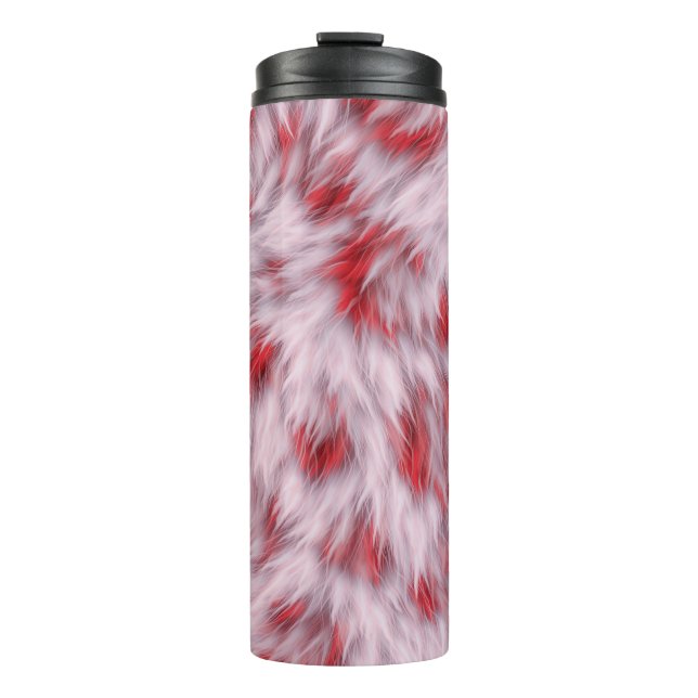 Elegant Abstract Soft Fluffy Fur Pattern | Thermal Tumbler (Front)