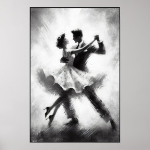 Elegant Abstract Swing Dance Poster