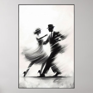 Elegant Abstract Swing Dance Poster