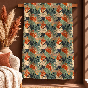 Elegant Abstract Terracotta Sage Botanical Throw B