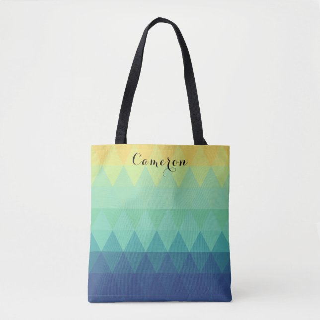 Elegant abstract triangle ombre Pattern Custom Tote Bag (Front)