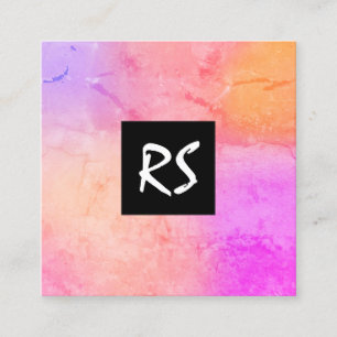 Elegant abstract vibrant colourful graphic design square business card