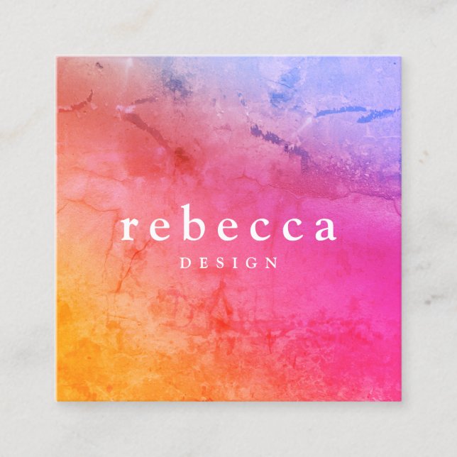 Elegant abstract vibrant colourful graphic design square business card (Front)