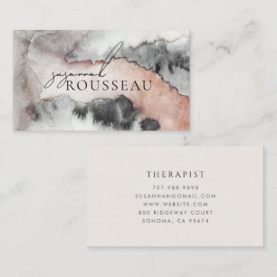 Elegant Abstract Watercolor Therapist Business Card