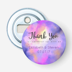Elegant Abstract Watercolor Wedding Thank You Bottle Opener