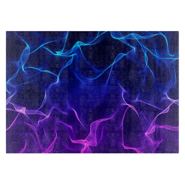 Elegant Abstract Waves -blue and purple- Cutting Board (Front)