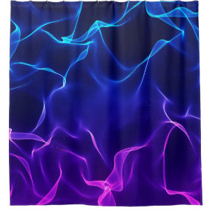 Elegant Abstract Waves -blue and purple- Shower Curtain