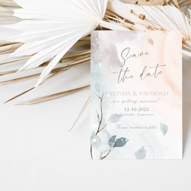 Elegant Abstract Winter-Save the Date Wedding Card (Creator Uploaded)
