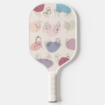 Elegant Abstract Woman Line Art Pickleball Paddle