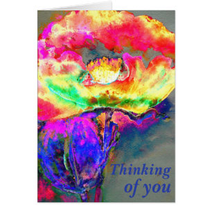 Elegant abstract yellow pink floral flower poppy