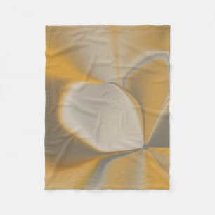 Elegant Abstract Yellow White Petal Corner Floral Fleece Blanket