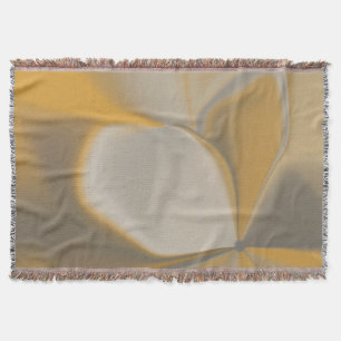 Elegant Abstract Yellow White Petal Corner Floral Throw Blanket