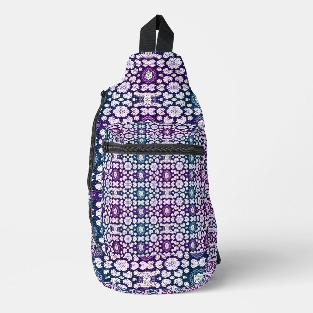 Elegant Abtstract Geometric Flowers Filter 2 Sling Bag (Front)