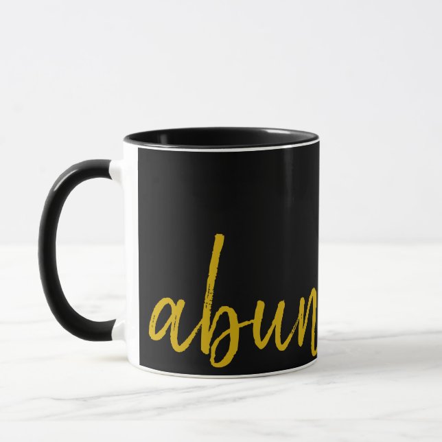 Elegant abundance Wording Gold Minimal Spiritual Mug (Left)
