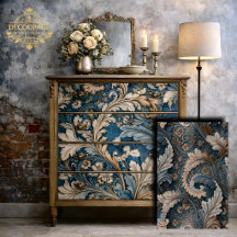 Elegant Acanthus Leaf Tea/Taupe Baroque Decoupage