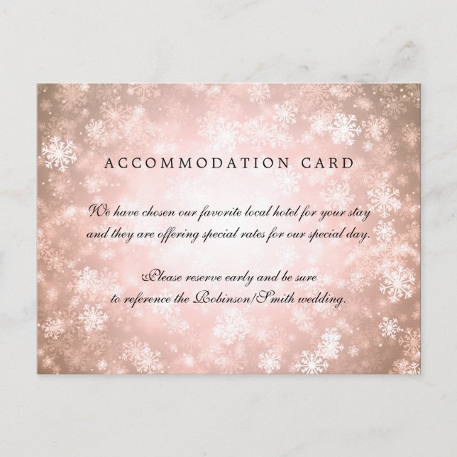 Elegant Accommodation Copper Winter Wonderland Postcard (Front)