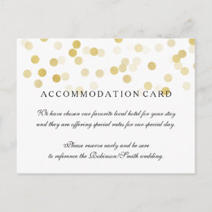 Elegant Accommodation Gold Foil Glitter Lights Postcard