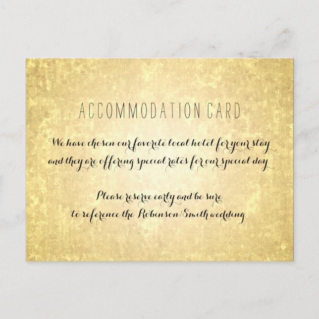 Elegant Accommodation Gold Foil Stars Confetti Postcard (Front)