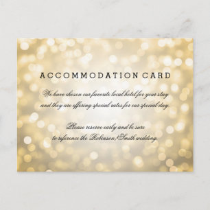 Elegant Accommodation Gold Glitter Lights Postcard