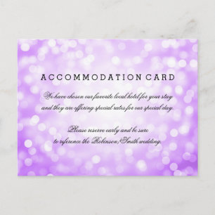 Elegant Accommodation Purple Glitter Lights Postcard