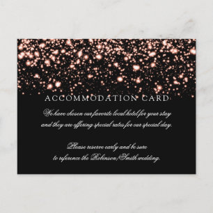 Elegant Accommodation Rose Gold Midnight Glam Postcard