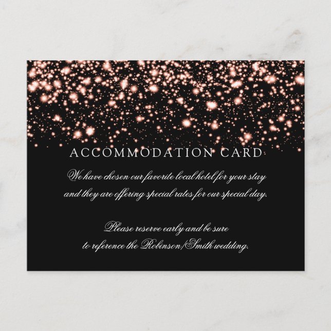 Elegant Accommodation Rose Gold Midnight Glam Postcard (Front)