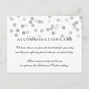 Elegant Accommodation Silver Foil Glitter Lights Postcard