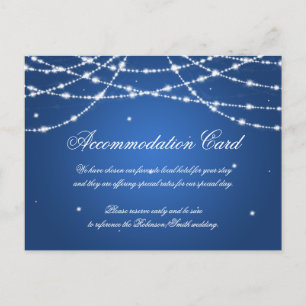 Elegant Accommodation Sparkling String Blue Postcard