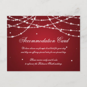 Elegant Accommodation Sparkling String Red Postcard