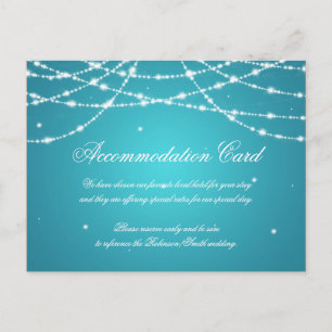Elegant Accommodation Sparkling String Turquoise Postcard