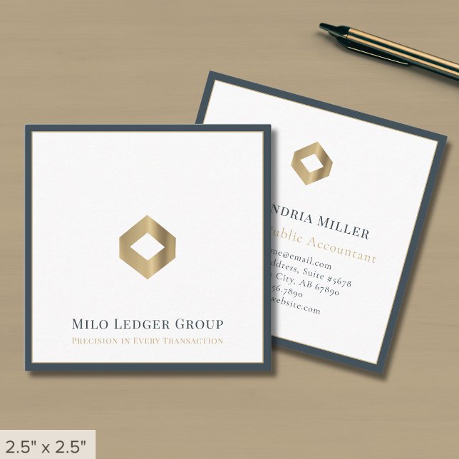 Elegant Accountant CPA Tax Consultant Square Business Card (Creator Uploaded)