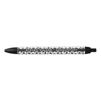Elegant Accountant Numbers Chic White Personalised Black Ink Pen